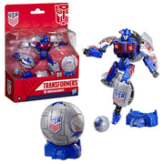 Hasbro Transformers Breakaway 5.5-Inch Action Figure Robot Toy with Soccer Ball, Multicolor