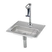 T&S Brass Drinking Water Faucet, Pedestal Glass Filler with Adjustable Flow, Chrome Finish, Drip Pan Included, B-1230