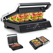 Costway ES10271US-DK Electric Panini Press Grill Sandwich Maker with LED Display & Removable Drip Tray