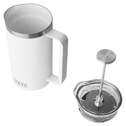 YETI 21071501847 Rambler 34 oz. French Press Coffee Maker, with GroundsControl Filter, White