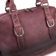 Montana West Wrangler Doctor Bag for Women Satchel Handbags, Jet Wine Dark Red - All-Weather