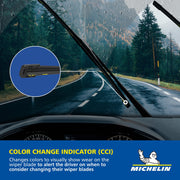 Michelin Forecast Predictive Automotive Windshield Wiper Blade, 26 in, Silicone Ceramic Beam with Yellow Edge Color Change Indicator, 91-260MFY