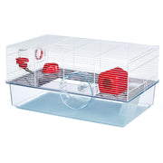 MidWest Homes for Pets Brisby Hamster Cage, Large Two-Level Small Animal Habitat with 6.5-Inch Exercise Wheel, Plastic Base, Wire Top, White, 100-BY
