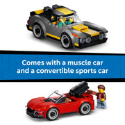 LEGO City Drive-Through Car Wash Building Toy with 2 Toy Cars and 4 Minifigures, Interactive Set for Ages 6+, 60497