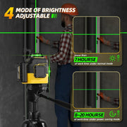 IKOVWUK Laser Level with Tripod, 2x360Degress Self-leveling Green Cross Line, 8 Lines Laser Level Tool with Rechargeable Battery & Type-C Charging Port