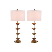 Safavieh Lani Leaf 32-Inch H Table Lamp, Antique Gold, Set of 2