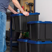 Iris USA 12 Gallon Plastic Storage Bins with Lids, Heavy-Duty Stackable Totes, Reinforced Handles, 4 Pack, 500410