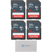 SanDisk SDSDUN-0016G 16 GB Class 10 SD HC Ultra Flash Memory Card - 4 Pack
