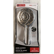 Delta 75739 Pro-Clean 6-Setting Adjustable Hand Shower Head with High-Pressure Spray, Chrome