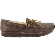 Minnetonka 3752 Men's Sheepskin Lined Moose Slipper Chocolate Moosehide 12