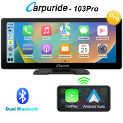 Carpuride Wireless Bluetooth Transmitter Portable Car Stereo with 11.3-Inch HD IPS Touchscreen, Dual Bluetooth, Voice Control, Multiple Audio Outputs, W103Pro