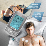 INSMART Portable TENS Unit Muscle Stimulator with 36 Modes, Dual Channel, Rechargeable, LCD Display, Compact Design