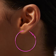 Claire's Retro 20mm Hoop Earrings, Pink and Blue, 2-Pack