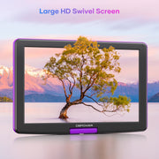 TENKER 17.9 Portable DVD Player, 6 Hours Rechargeable Battery, Purple