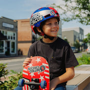 Nitro Circus HNC-HMT-1442 Children's Multi-Sport Helmet, Lightweight Durable Design, Blue and Silver, Adjustable Fit