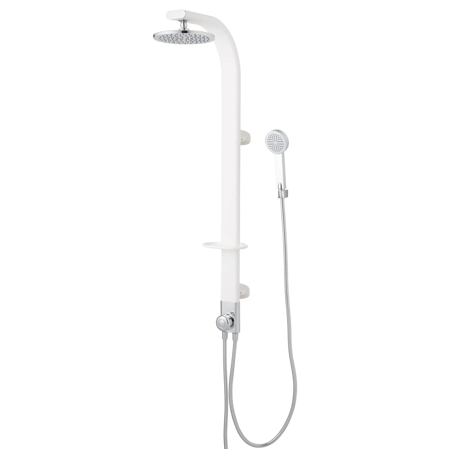 Panneau De Douche Extérieur Signature Hardware Tilley - Douche à Main Incluse - Alu Blanc