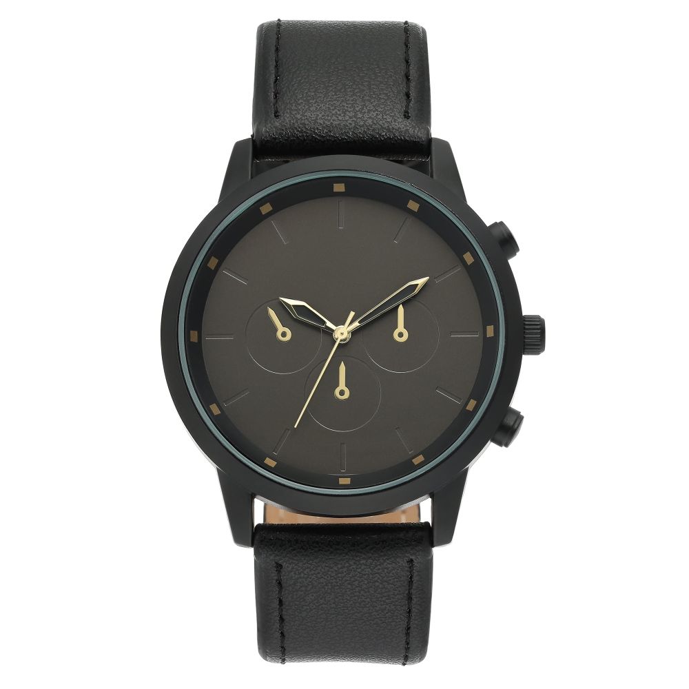 George 28/2078GYBK Men's Casual Watch Gray Round Dial Black Resin Band ...
