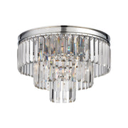 3-Light Round Semi-Flush Mount in Polished Chrome Finish