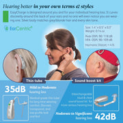 EarCentric EX2-P-S Rechargeable Behind-the-Ear Beige kit (2 Piece) - Silver