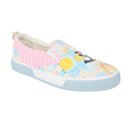Ground Up Bluey Women's Slip On Casual Sneakers, Canvas Upper, Rubber Outsole, White, Size 7