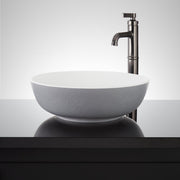 ELKSHIRE TEXTURED SOLID SURFACE VESSEL SINK GRAY EXTERIOR MATTE WHITE INTERIOR