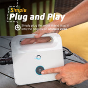 Dolphin Robotic Automatic Pool Cleaner with Active Scrubbing Brush, White and Black, for Above-Ground Pools up to 30ft, Explorer E10