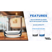 Discount Promos Heavy Base Old Fashioned Whiskey Glasses, 10 oz, Set of 10, Clear, 0414AL