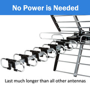 Five Star HDTV Antenna, 4K Ultra HD, 300-Mile Range, ATSC 3.0 Compatible, Outdoor Use, 40 ft Cable, 2024