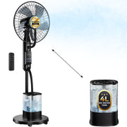 COWIN Pedestal Misting Fan with 4L Water Tank, 5 Speeds, 3 Modes, Remote Controlled Oscillating Standing Floor Fan for Home Bedroom Patio