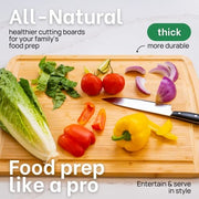 Greener Chef 20 Inch XL Bamboo Cutting Board, Extra Large Organic Bamboo Butcher Block with Deep Juice Grooves, Single Tone, 1250XL3-ST