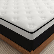 Kviwasha 12 Inch Twin Hybrid Mattress with Gel Memory Foam and Pocketed Coil Support, Medium Firm, Breathable Euro Top, Black
