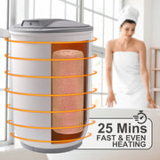 Lesom 20L Towel Warmer Bucket, 450W Fast Heating, One-Touch Operation with Timer, Safety Lock, White and Gray, TW-ST1912