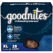 GoodNites 81083753 Boys' Nighttime Bedwetting Underwear, XL, 28 Count