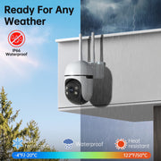 Jqimn Wired Dome Surveillance Cameras, 2PCS, 2K Ultra HD, Dual-Band 2.4G & 5GHz WiFi, Color Night Vision, Smart AI Human Detection, IP65 Waterproof