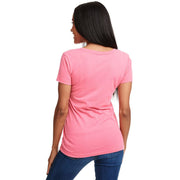 Next Level Women's Ideal V-Neck T-Shirt, Classic Fit, Hot Pink, Lightweight Cotton-Poly Blend, Sizes XS-3XL, N1540
