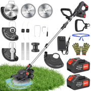 CATGOOD Electric Cordless Weed-Eater 24V 4.0Ah Lithium Battery 8-Inch Cutting Width with 2 Batteries and Charger HG0614-BK