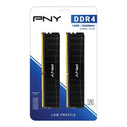 PNY XLR8 DDR4 3600MHz LP Kit Gaming 16GB 3600MHz Low Profile Desktop Memory Kit, 2x8GB, CL18, Aluminum Heat Spreader