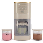 BLACK+DECKER Ice Cream Maker, Versatile Frozen Dessert Machine for Ice Cream, Gelato, Sorbet, Milkshakes, Yogurt, Gray, IC002-21BD