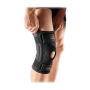 McDavid Knee Brace, Level 2 Compression with Reinforced Spring Steel Stays, Elastic Cross Straps, 360-Degree Patella Support, Black, Large, 425RBK-L