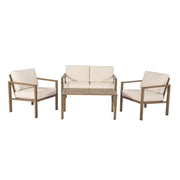 Mainstays Dashwood 4pc Outdoor Patio Conversation Set, Cream Olefin Fabric, Steel Frame, Weatherproof, MS2328079419001