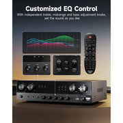Donner Stereo Receivers 1000W 4 Channel Home Audio Amplifier, Karaoke, Theater Speakers with Bluetooth