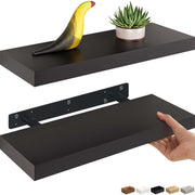 Ballucci Floating Wall Shelves, 2-Pack, 55 in, Natural Oak Finish, Invisible Metal Brackets, 6 in Deep AZ-HAFS09NO-2