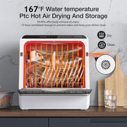 BlitzHome BH-CDW1 Countertop Dishwasher, Smart APP Control,Drying Function 360degree Dual Spray