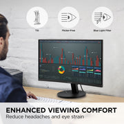 ViewSonic VA2416C 24 Inch Curved Monitor, 1500R Curvature, Full HD 1080p IPS, 100Hz Refresh Rate, HDMI and DisplayPort, Black