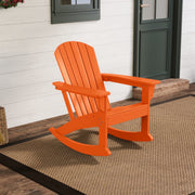 WestinTrends Dylan Adirondack Rocking Chair, All-Weather Poly Lumber, Seashell Design, Orange, 450-lb Capacity, Patio Furniture WWT01769
