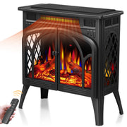Electactic Electric Fireplace Heater, 25 in, 3D Realistic Flame Effect, Overheat Protection, Remote Control, 500W/1500W, Black