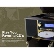 Victor Boyleston 7-in-1 3-Speed Turntable Music Center - Espresso