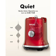Sifene SIF-8202 150W Slow Masticating Juicer Machine, 4.3-Inch, Red