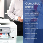Denvoer LC406XL Printer Ink Cartridge 4-Pack Color Combo High Yield for Brother MFC-J4335DW Series