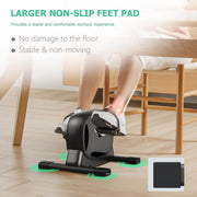 Upgo Mini Exercise Bike Under Desk Pedal Exerciser with Adjustable Resistance and LCD Display, Compact Blue